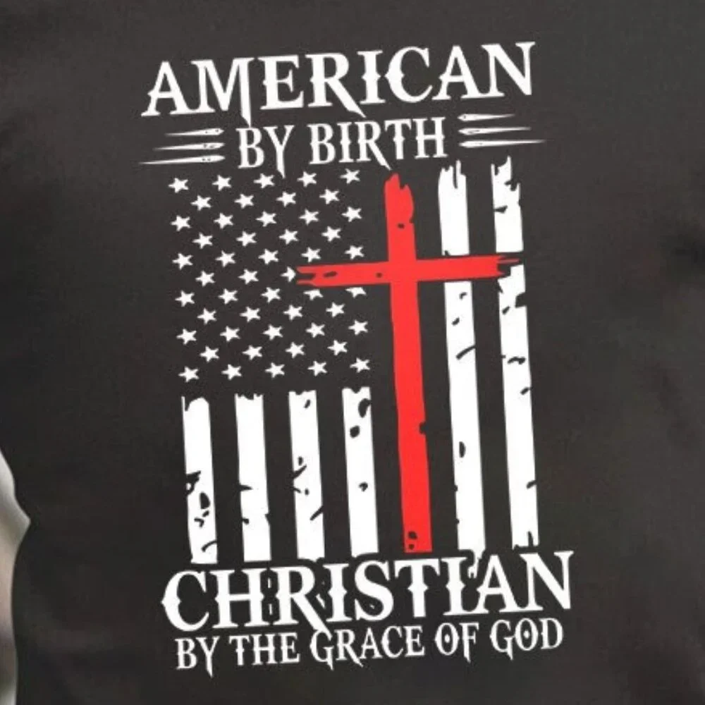 America By Birth Christian By The Grace Of God Christian T-Shirt - Picture 2 of 5